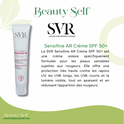 Crème Solaire Anti-Rougeurs – SVR Sensifine AR SPF 50+ | Haute Protection Peaux Sensibles