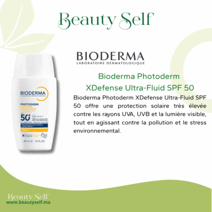 Bioderma Photoderm XDefense Ultra-Fluid SPF 50 – Soin Solaire Anti-Pollution & Lumière Bleue | 40 ml
