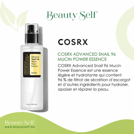 COSRX Advanced Snail 96 Mucin Power Essence – Essence Réparatrice et Hydratante à 96% de Filtrat d'Escargot pour Peaux Sensibles et Déshydratées