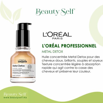 Huile Concentrée Metal Detox – L’Oréal Professionnel | Protection Anti-Casse & Éclat de la Couleur