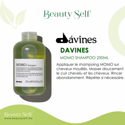 Davines Momo Shampoo 250 ml – Shampoing Hydratant pour Cheveux Secs et Déshydratés