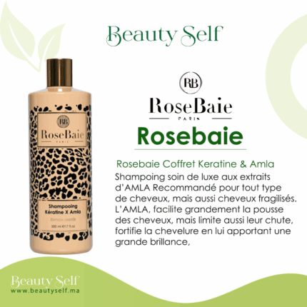 Shampoing Rosebaie Coffret Kératine & Amla – 500ml | Soin de Luxe Cheveux Fragilisés