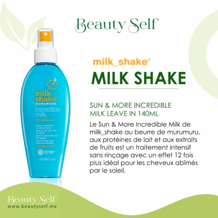 Incredible Milk Leave-in Sun & More – Milk Shake | Soin Sans Rinçage 12 Actions pour Cheveux Abîmés