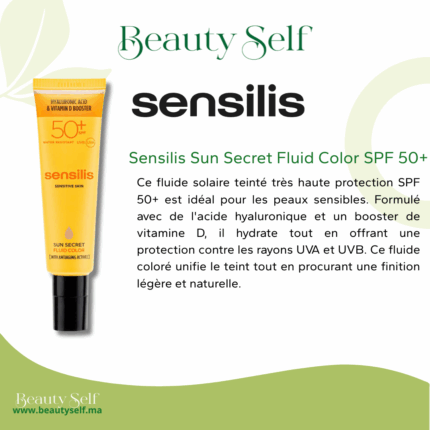 Sensilis Sun Secret Fluid Color SPF 50+ – Soin Solaire Teinté Anti-Âge pour Peaux Sensibles | 40 ml