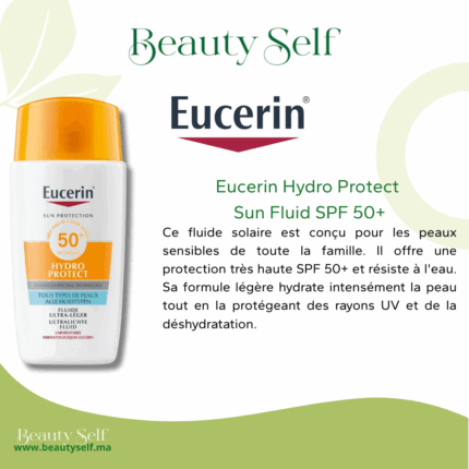 Eucerin Hydro Protect Sun Fluid SPF 50+ – Solaire Hydratant Peaux Sensibles | 50 ml