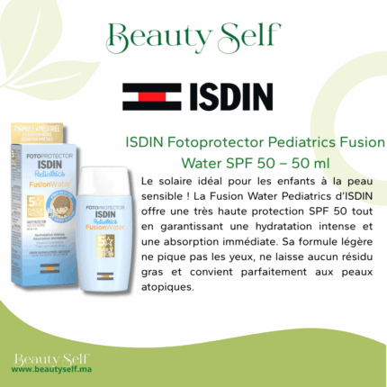 ISDIN Fusion Water Pediatrics SPF 50 – Solaire Haute Tolérance Enfant | 50 ml
