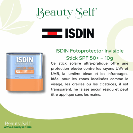 ISDIN Stick Solaire Invisible SPF 50+ – Haute Protection Localisée | 10g