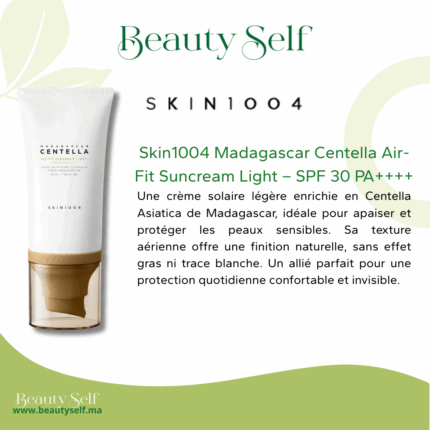 Skin1004 Air-Fit Suncream Light SPF 30 PA++++ – Crème Solaire Légère à la Centella Asiatica | 50 ml