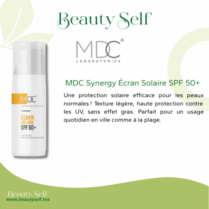 MDC Synergy Écran Solaire SPF 50+ – Soin Protecteur Quotidien Peaux Normales | 50 ml