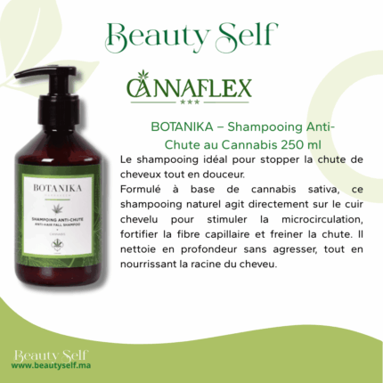 BOTANIKA – Shampooing Anti-Chute au Cannabis 250 ml | Nettoyant Fortifiant & Croissance des Cheveux