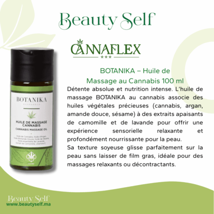 BOTANIKA – Huile de Massage au Cannabis 100 ml | Relaxation & Nutrition Intense pour la Peau
