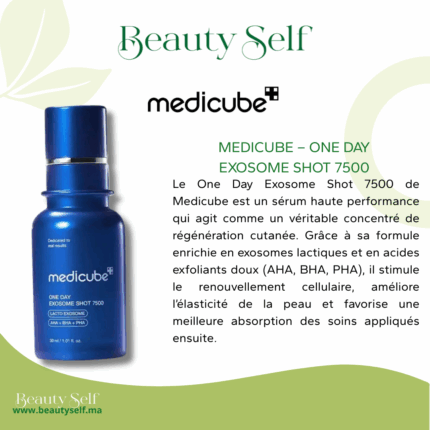 Medicube – One Day Exosome Shot 7500 | Sérum Régénérant Exosomes & Acides Exfoliants (AHA, BHA, PHA)