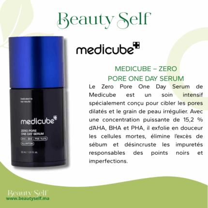 Medicube – Zero Pore One Day Serum | Sérum Exfoliant AHA, BHA, PHA 15,2 % pour Pores & Imperfections