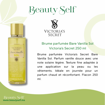 Brume Bare Vanilla Sol Victoria’s Secret parfum vanille solaire 250 ml